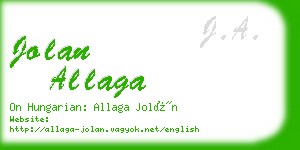 jolan allaga business card